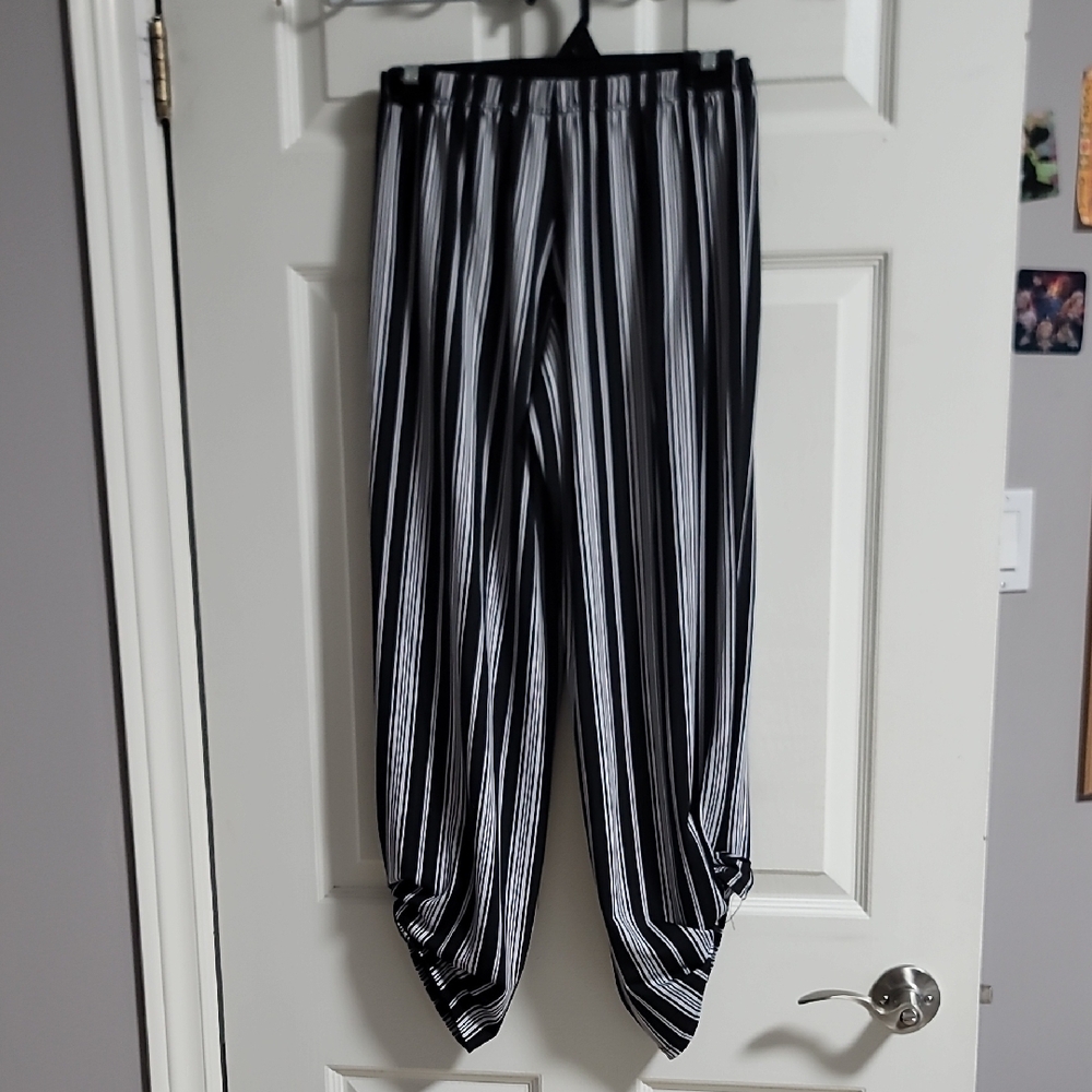Black and White Striped Pants